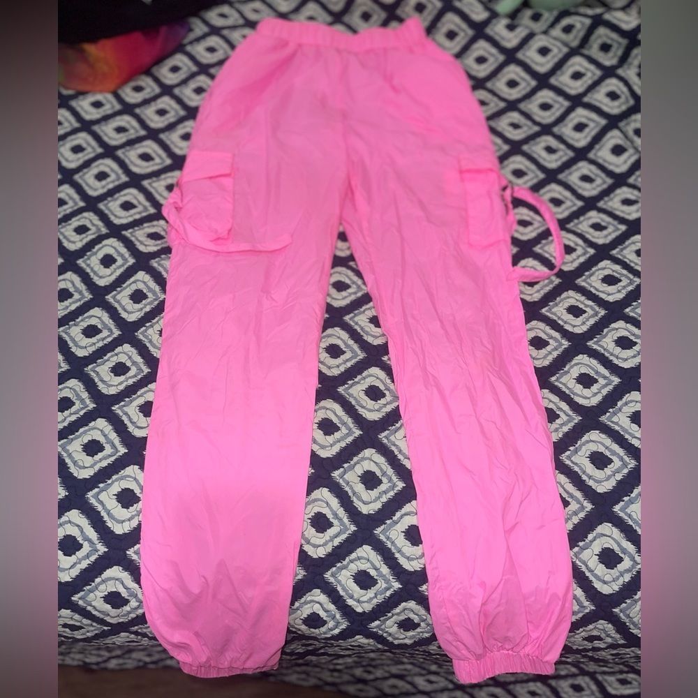 Dolls Kill Hot & Delicious Pink Sweet Radioactive Flair Joggers - Picture 2 of 3